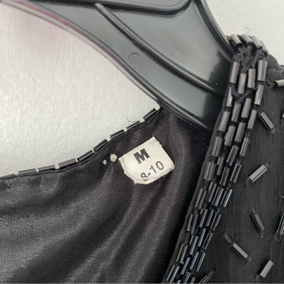 Swee Lo Vintage Multicolored Beaded Sequin Black Dress size Medium - Picture 3 of 9